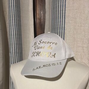 White and Gold Inspirational Cap